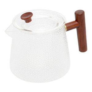 Chaleira de Vidro Martelado com Alça de Bambu 750ml - Wolff