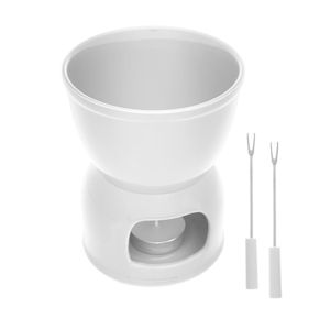Aparelho de Fondue 4 Peças de Porcelana para Duas Pessoas Branco 400ml - Wolff