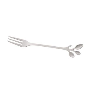Conjunto de 4 Garfos para Aperitivo Wolff Leaves Prata de Aço Inox