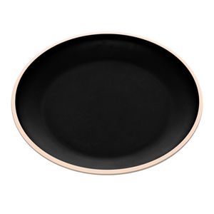 Jogo com 6 Pratos Rasos De Melamina Class Preto 27Cm
