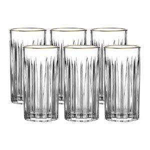 Jogo de copos altos cristal Ecológico borda dourada L?Hermitage Soho 390ml 6 peças