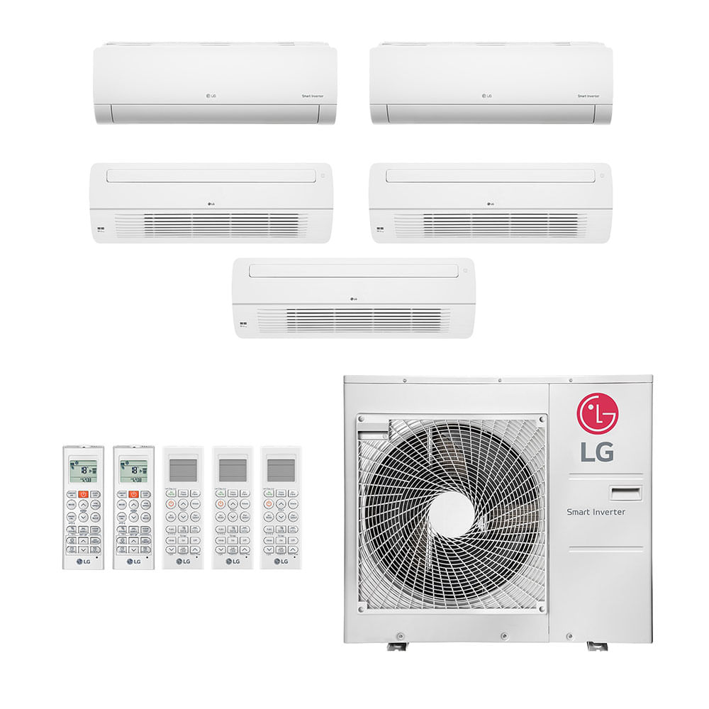 Ar Condicionado Multisplit Penta 72000 Btu(3x18000+2x9000) Quente/frio - Inverter - LG - 220v - Amnw18gttc0 Amnw09gsja0 / A5uw48gfa1