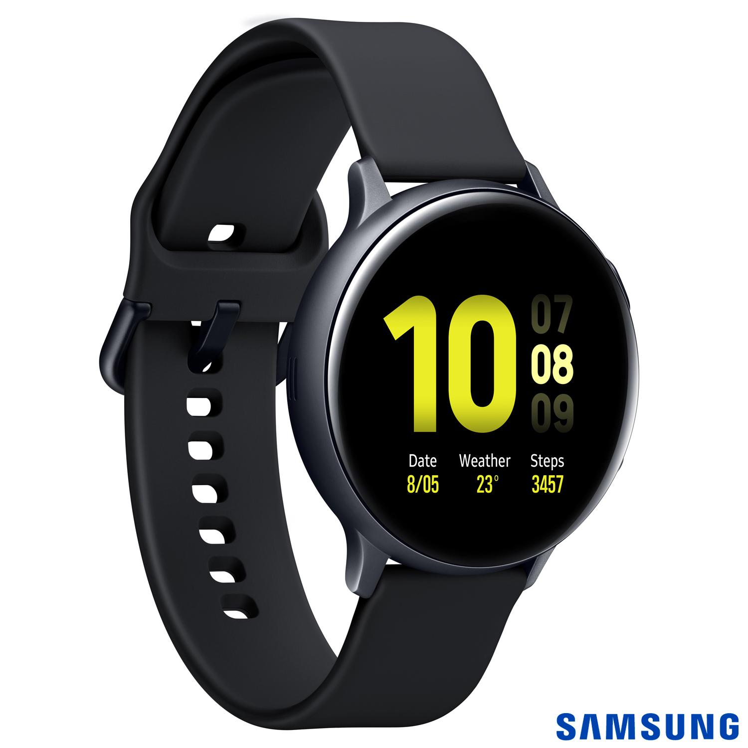 Galaxy Watch Active2 LTE 44mm Aluminio Preto Pulseira Silicone