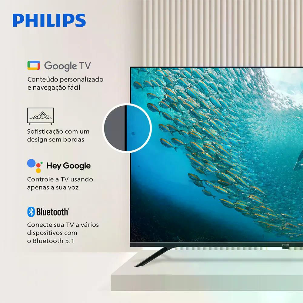 Smart Tv Philips 70 4k Google Tv Comando De Voz 70pug7019 | Fastshop