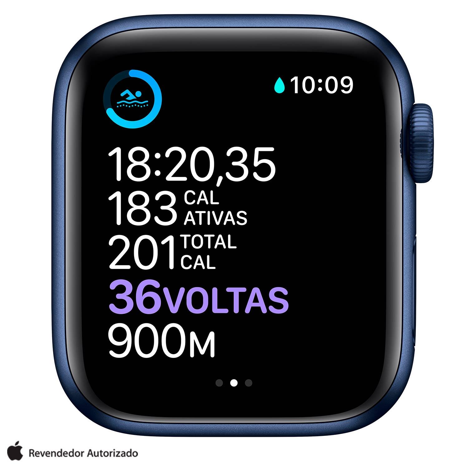 Apple Watch Series 6 Azul, 40mm, GPS, com Pulseira Esportiva Azul Marinho | FastShop Apple Watch Series 6 Azul, 40mm, GPS, com Pulseira Esportiva Azul Marinho | FastShop