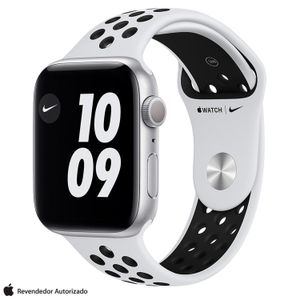 Apple Watch Series 6 Prata, 44mm, GPS, com Pulseira Esportiva Cinza Carvão e Preto