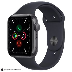 Apple Watch SE (GPS, 44mm) Caixa de Alumínio Cinza-Espacial Pulseira Prata