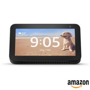 Smart Speaker Amazon com Tela 5.5" e Alexa Preto - ECHO SHOW 5