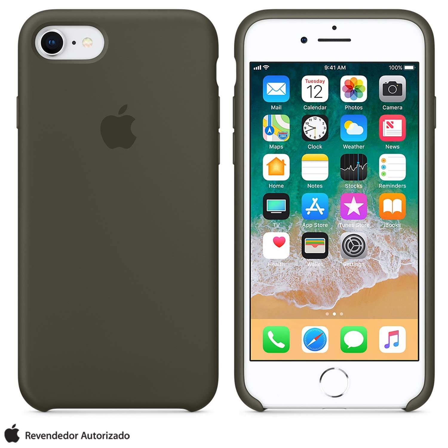 Capa para iPhone 7 e 8 de Silicone Verde Oliva - Apple