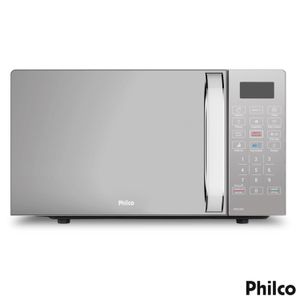 Micro-ondas Philco com 20 Litros de Capacidade, Branco com  Porta Espelhada - PMO23EB