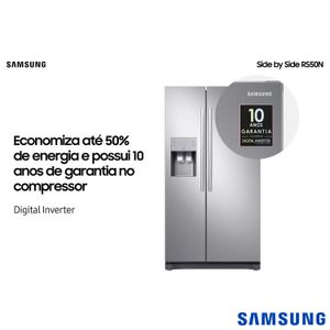 Refrigerador Side By Side Samsung de 02 Portas Frost Free com 501 Litros Painel Eletrônico Inox - RS50N3413S8/AZ