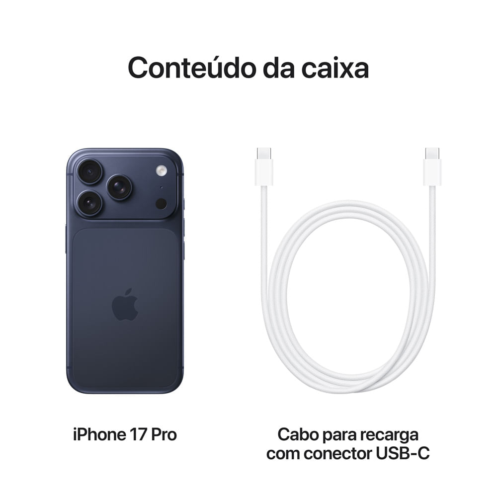 iPhone 17 Pro (1TB) Azul Intenso, Tela de 6,3