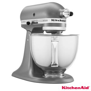 Batedeira Planetária Artisan KitchenAid Stand Mixer com 10 Velocidades e 03 Batedores Contour Silver