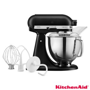 Batedeira Planetária Artisan KitchenAid Stand Mixer com 10 Velocidades e 03 Batedores Black Matte