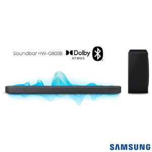 Soundbar Samsung HW-Q800B Wireless Dolby Atmos e Acoustic Beam 5.1.2 Canais, Sub sem Fio 360W