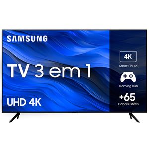 Smart TV Samsung Crystal UHD 4K 50" Polegadas 50CU7700 com Gaming Hub, Visual Livre de Cabos e Tela sem Limites