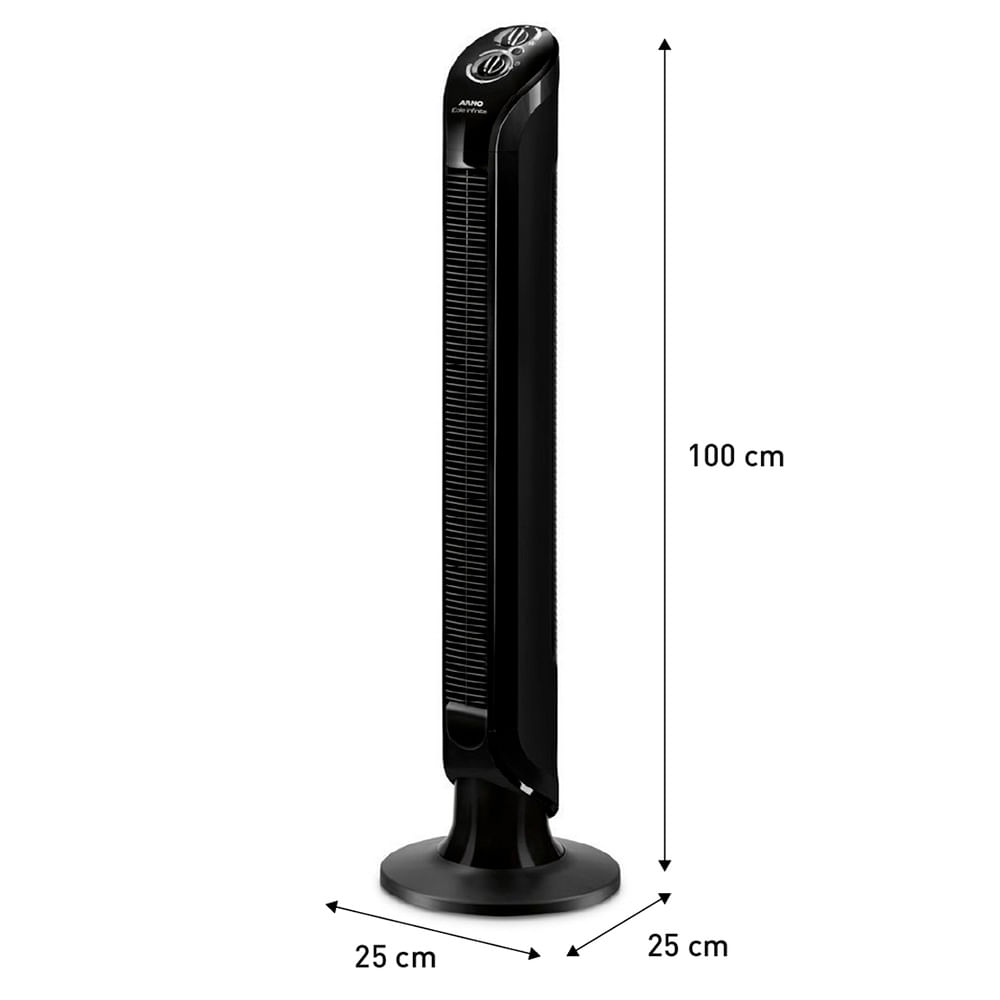 Ventilador de Torre Arno com 03 Velocidades Preto - NEOLE | Fastshop