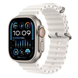 Apple Watch Ultra 2 (GPS + Cellular) 49 mm Caixa de Titânio com Pulseira Oceano Branca