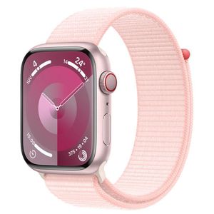 Apple Watch Series 9 (GPS+Cellular 45 mm) Caixa Rosa de Alumínio Pulseira Loop Esportiva Rosa Clara