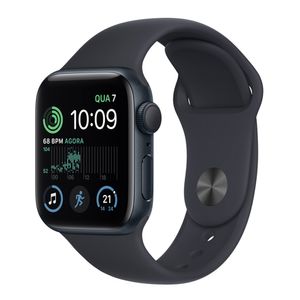 Apple Watch SE 2° geração (GPS 40 mm) Caixa meia-noite de alumínio Pulseira esportiva Meia-noite