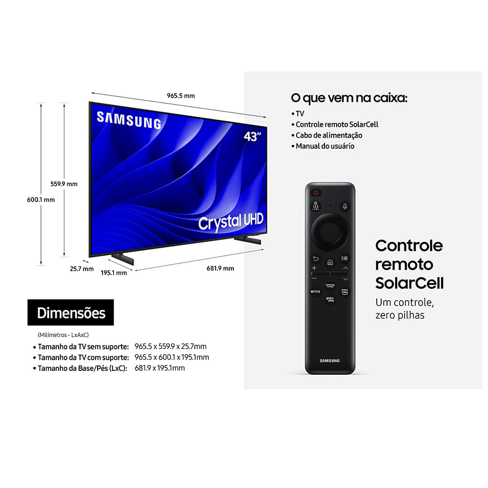 Smart TV Samsung Crystal UHD 4K 43