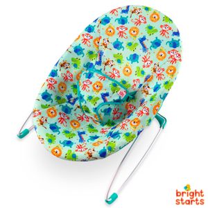 Cadeira de Descanso com Assento Acolchoado Safari Maluquinho Azul e Laranja - Bright Starts