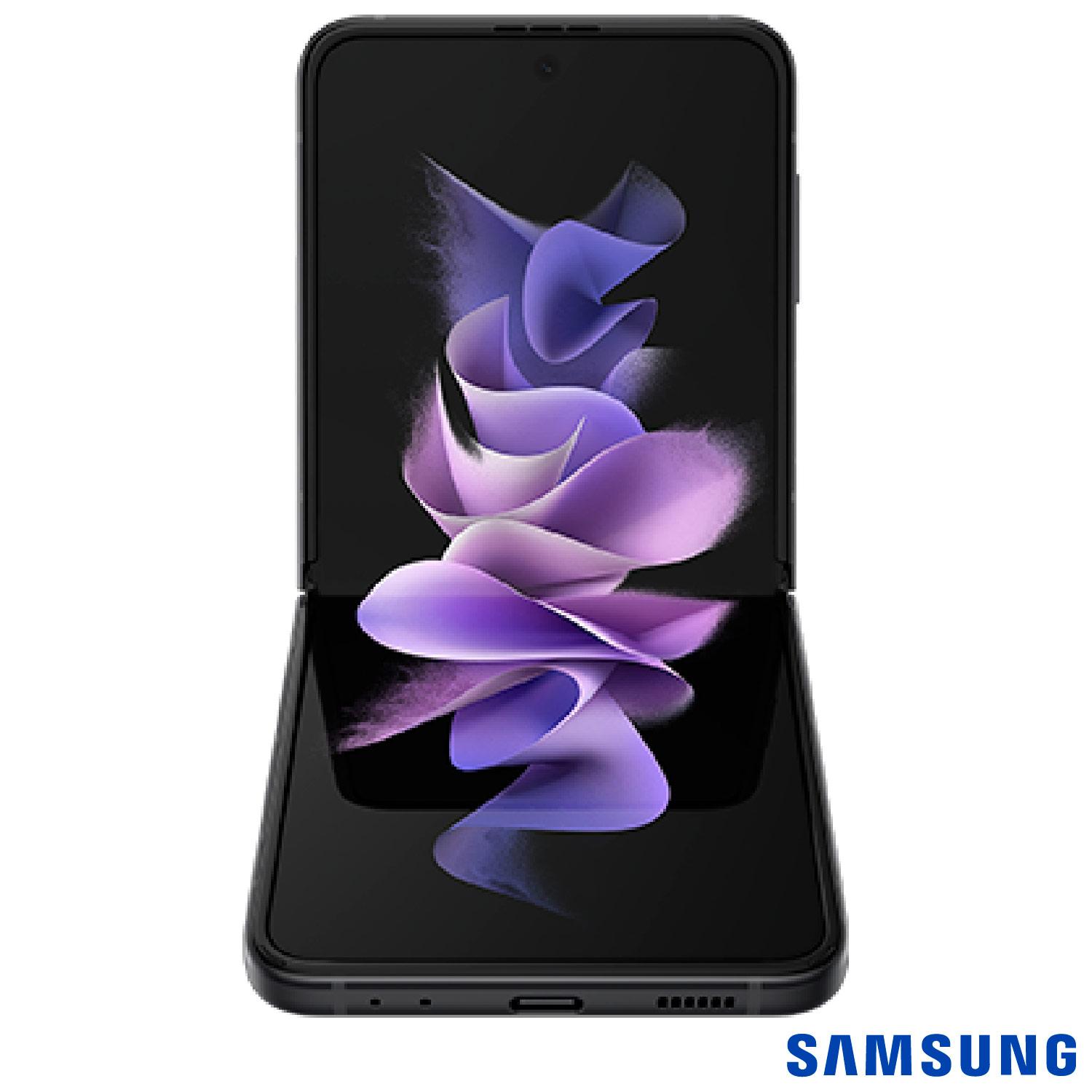 Samsung Galaxy Z Flip3 Preto, com Tela Dobrável de 6,7 Samsung Galaxy Z Flip3 Preto, com Tela Dobrável de 6,7