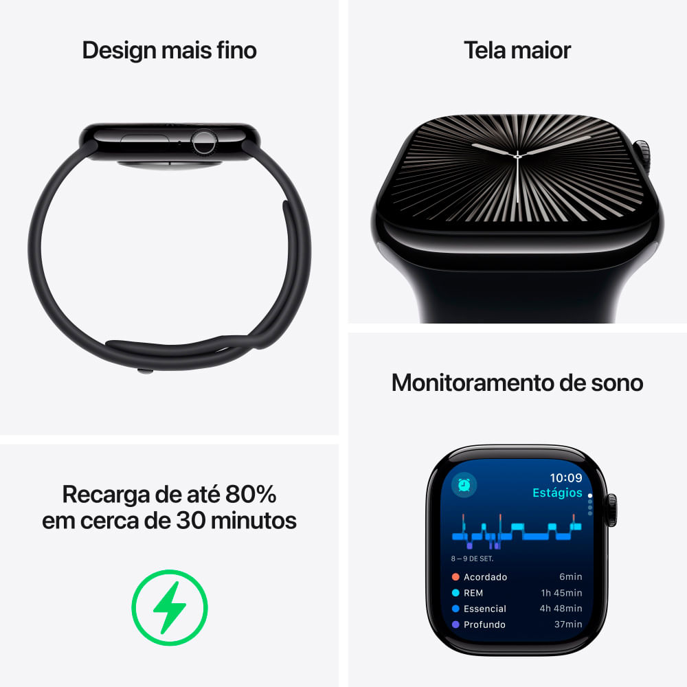 Apple Watch Series 10 (GPS + Cellular 42 mm) Caixa de Titânio