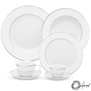 Aparelho de Jantar e Chá Oxford Flamingo Diamond com 42 Peças