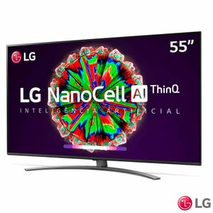 Smart TV LG 55" 4K IPS NanoCell 55NANO81 WiFi Bluetooth HDR Inteligência Artificial ThinQAI Google Alexa