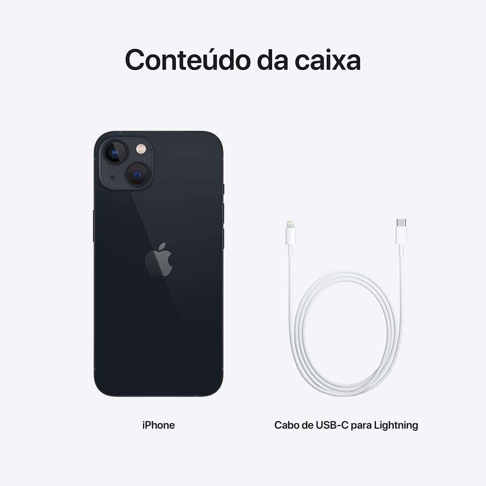 Apple iPhone 13 (128GB) - Meia-noite | Fastshop