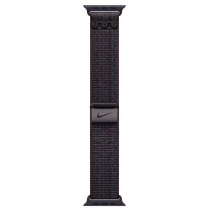 Pulseira Loop Esportiva Nike para Apple Watch 45 mm em 68% de Trama de Nylon Preta e Azul - MUJX3AM/A