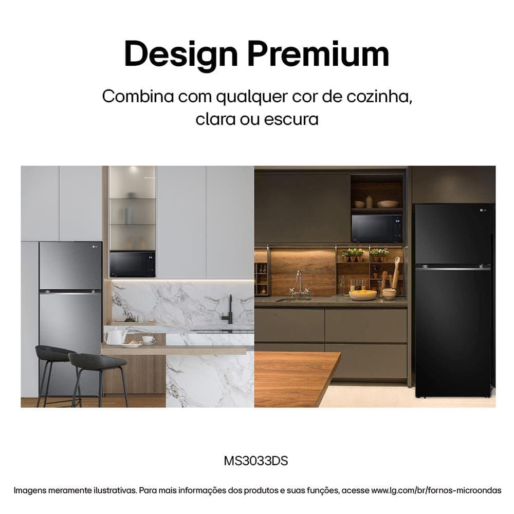 Forno de Micro-ondas LG NeoChef MS3033D com Função limpa fácil e