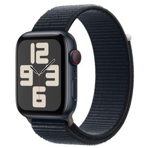 Apple Watch SE (GPS + Cellular 44 mm) Caixa de Alumínio Meia-noite, Pulseira Loop Esportiva Meia-noite