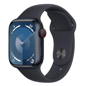 Apple Watch Series 9 (GPS + Cellular 41 mm) Caixa de Alumínio Meia-noite, Pulseira Esportiva Meia-noite – P/M