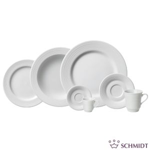 Aparelho de Jantar 20 Peças em Porcelana Saturno Branco - Schmidt