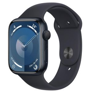 Apple Watch Series 9 (GPS 41 mm) Caixa Meia-noite de Alumínio com Pulseira Esportiva Meia-noite - P/M