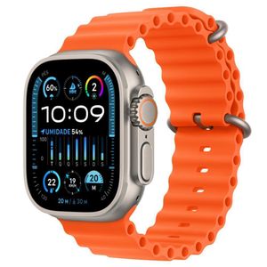 Apple Watch Ultra 2 (GPS + Cellular) 49 mm Caixa de Titânio com Pulseira Oceano Laranja