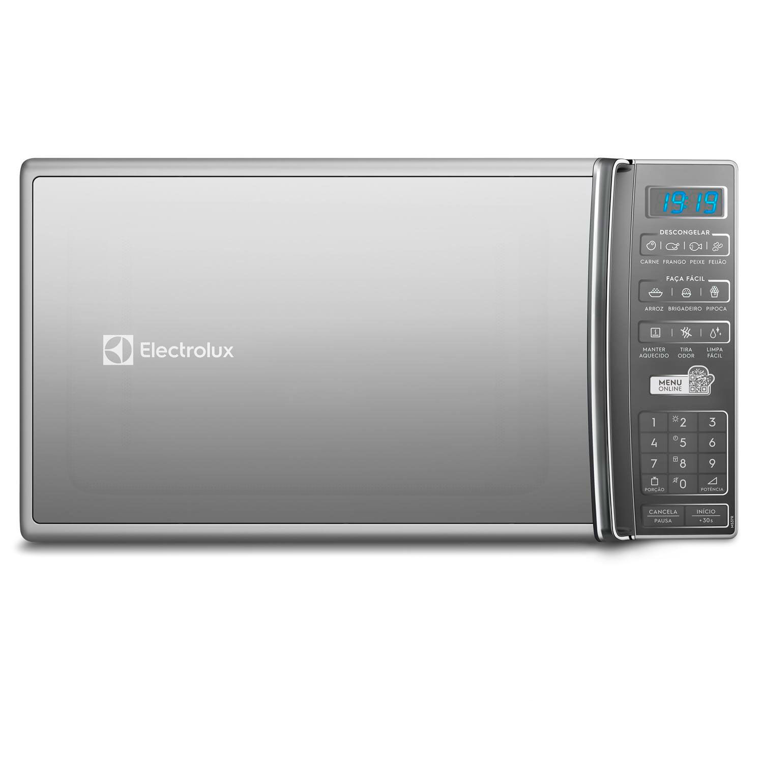 Micro-ondas de Bancada Electrolux Prata 27L com 55 receitas pré-programadas no Menu Online (MS37R)