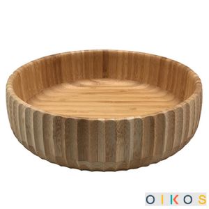 Bowl Canelado G Redondo em Bambu - Oikos