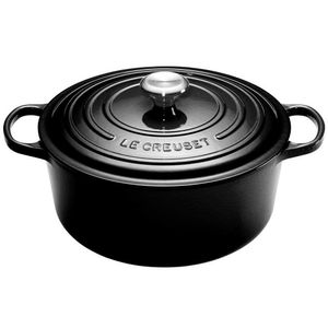Panela Redonda Signature 24 cm Preto Black Onix Le Creuset