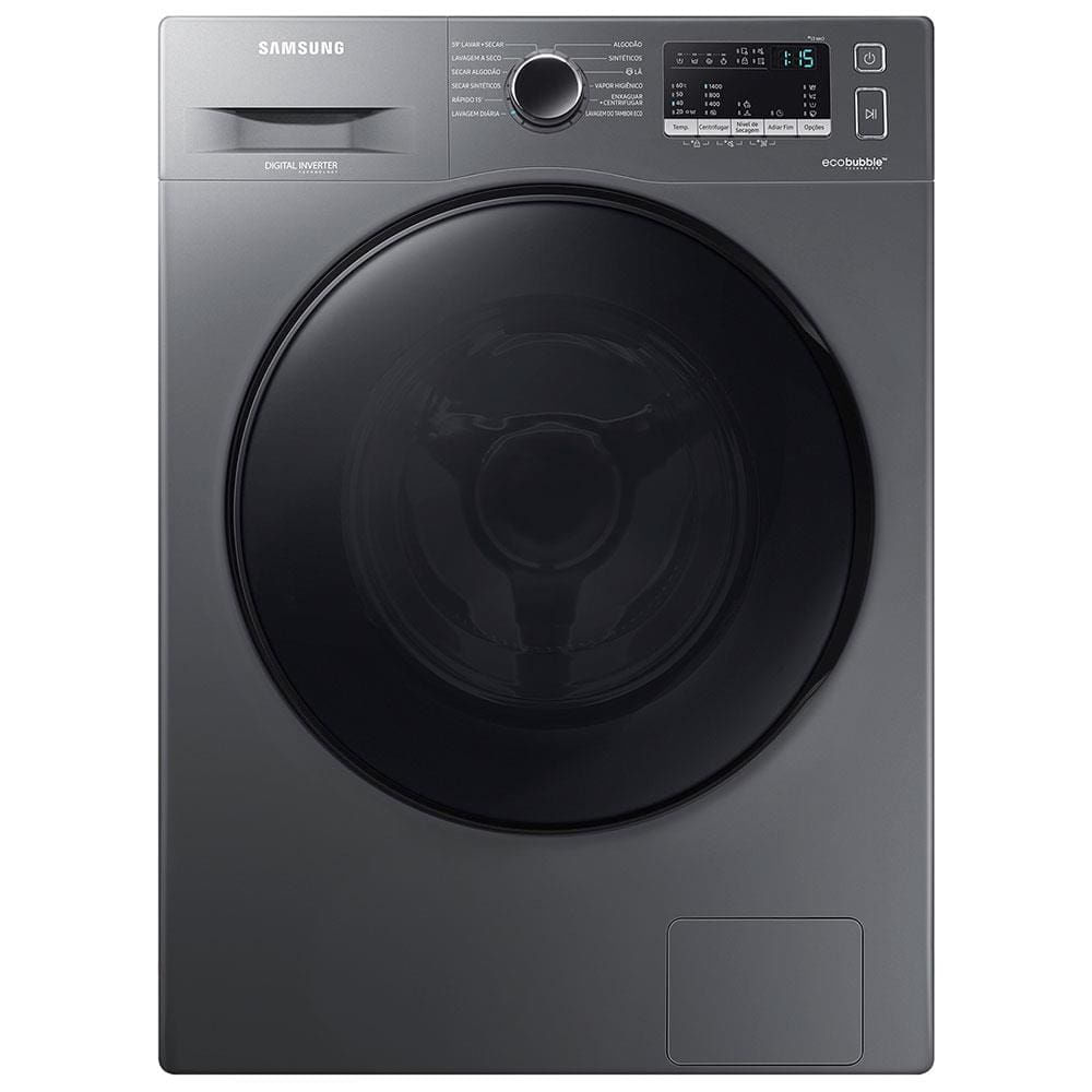 Lava e Seca Samsung WD11A 3 em 1 Inox Look com Ecobubble e Lavagem a Seco WD11A4453BX – 11 kg Inox / 220