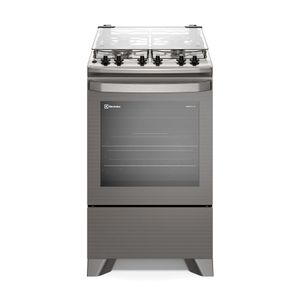 Fogão 4 bocas Electrolux Cinza Experience com Mesa Inox, Timer e Tripla Chama (FE4TC)