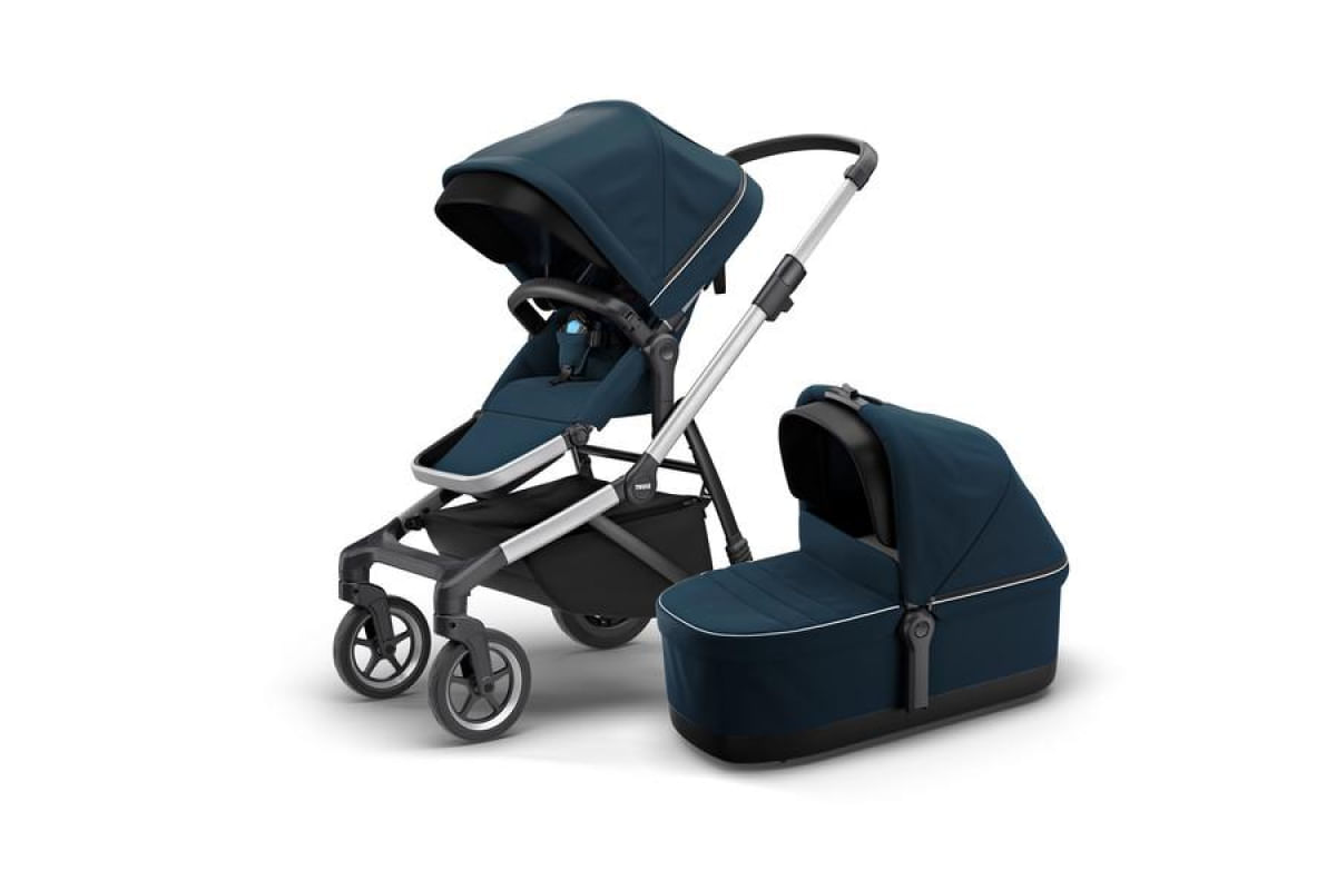 Carrinho de Bebe Thule Sleek + Moisés Azul