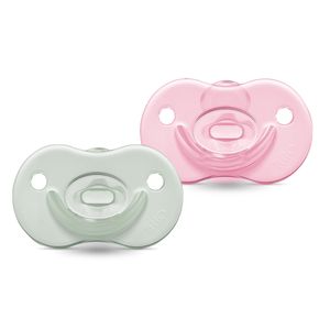 Kit 2 Chupetas 100% Silicone Calming Night Day 6m+  Rosa - Lillo
