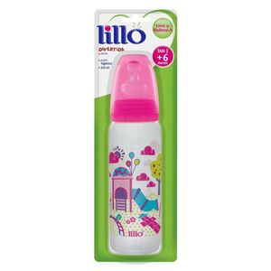 Mamadeira Rosa Divertida Bico Silicone 240ml Tam.2 - Lillo