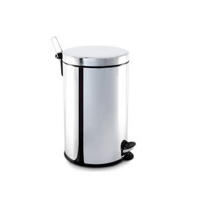 Lixeira Brinox aço inoxidável para cozinhas, escritórios, recepções e banheiros - pedal e balde 20L - Linha Decorline