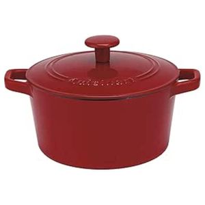 CAÇAROLA CUISINART 3 LITROS COM TAMPA EM FERRO FUNDIDO VERMELHO CI630-20CR
