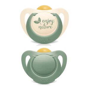 Kit 2 Chupetas For Nature Latex 6m+ Verde  - NUK