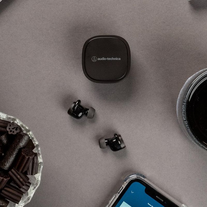 Fone de Ouvido AudioTechnica ATHSQ1TWBK Bluetooth Preto Fast Shop